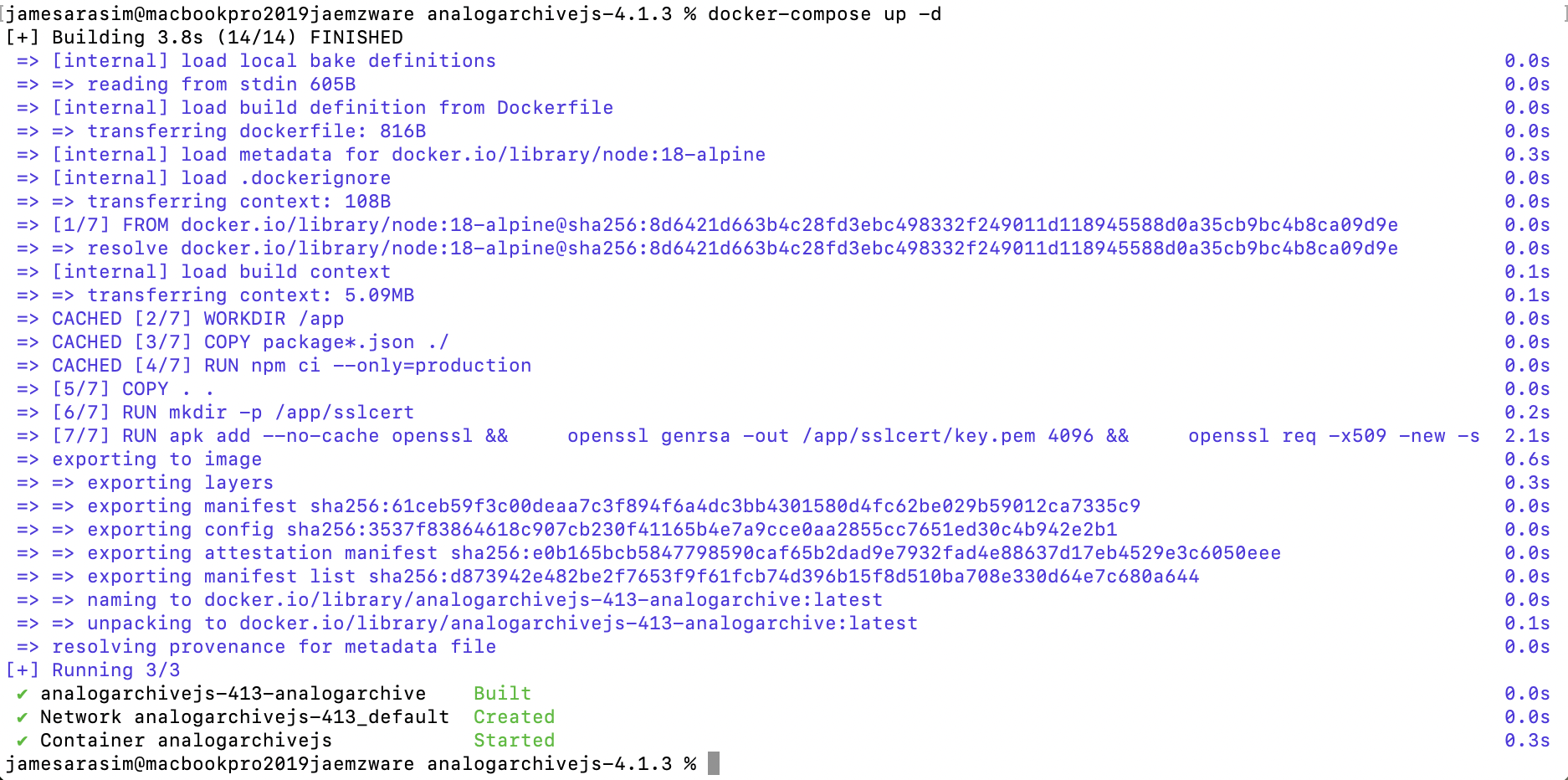 Docker compose building